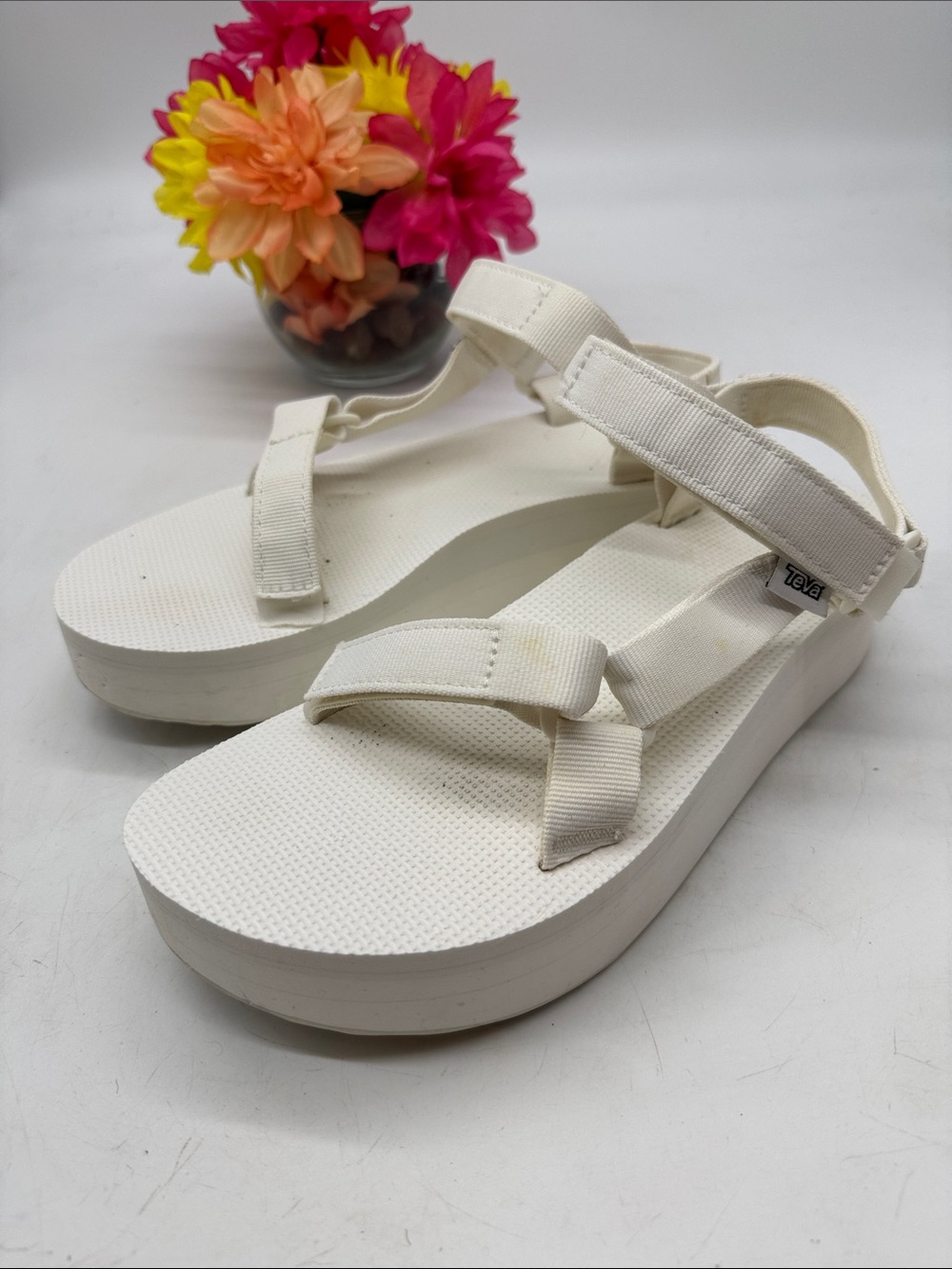 Teva White Platform Universal Sandals - Women's Size 10